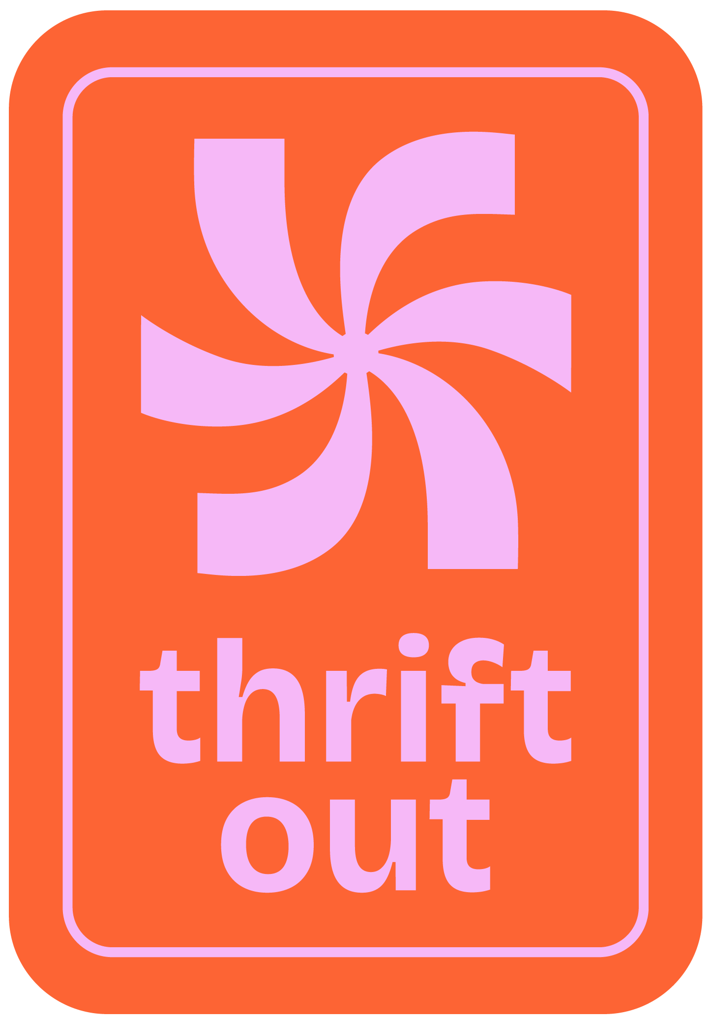 thrift out store logo_orange and pink card
